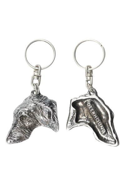 Art - Dog Deerhound, - Pandantiv placat cu argint cu un câine într-o cutie de...