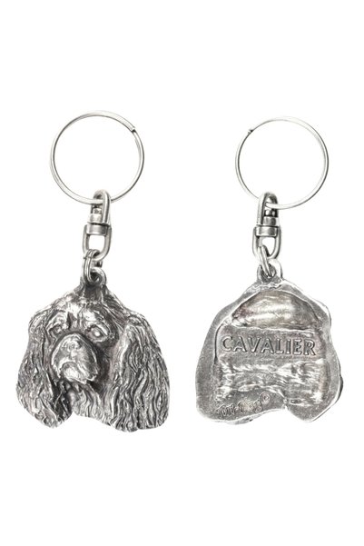 Art - Dog Cavalier King Charles Spaniel I - Pandantiv câine placat cu argint,...