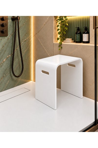 CORİAN AKRİLİK Akrilik Corian Tabure - Banyo Oturağı XL