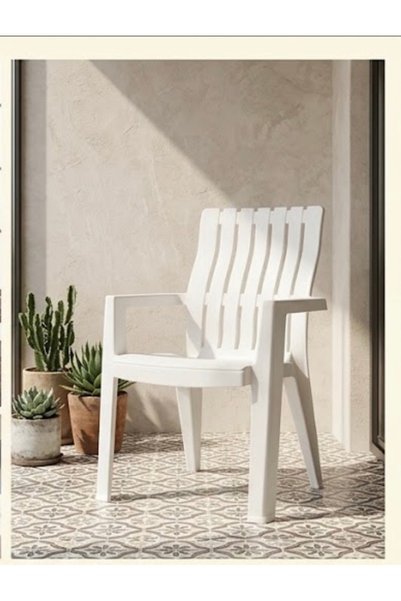 IN HOME STORE Modern Design Comfortable Plastic White Chair for Garden and Home
