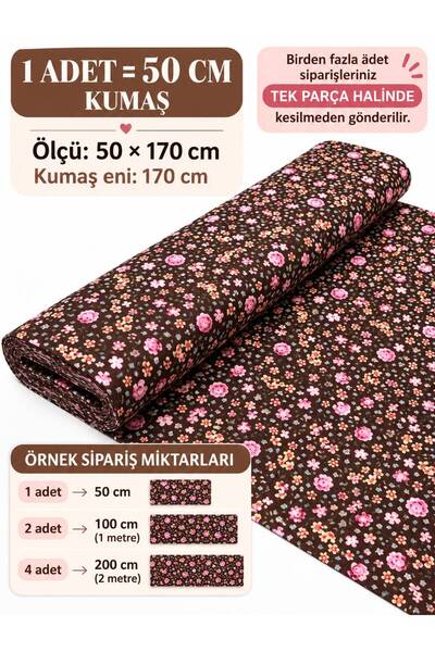 Zümra Baby %100 Pamuk Desenli Poplin Kumaş - Çiçekli - (50x170)