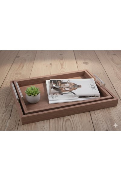 Generic Elegant Design Modern Style Oval Wooden Serving Tray Set
