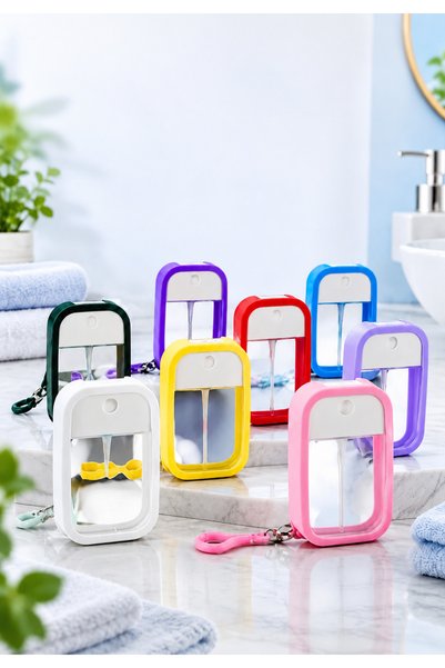 mucit home Silikon Kılıflı Anahtarlıklı Sprey Şişesi