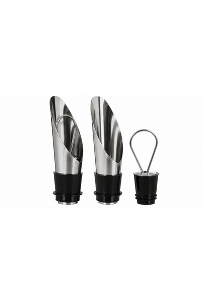 LUXER Set of 2 Wine Bottle Droppers, Stainless Steel, With Rubber Gasket and ...