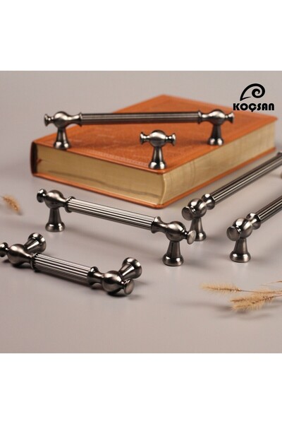 KOÇSAN Begüm Antique Silver 128 mm Handle Luxury Country Kitchen Furniture Ca...