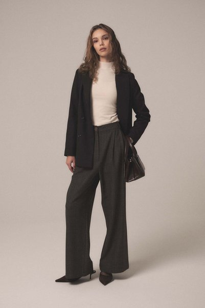 Nihan Double Breasted Blazer Jacket - Black