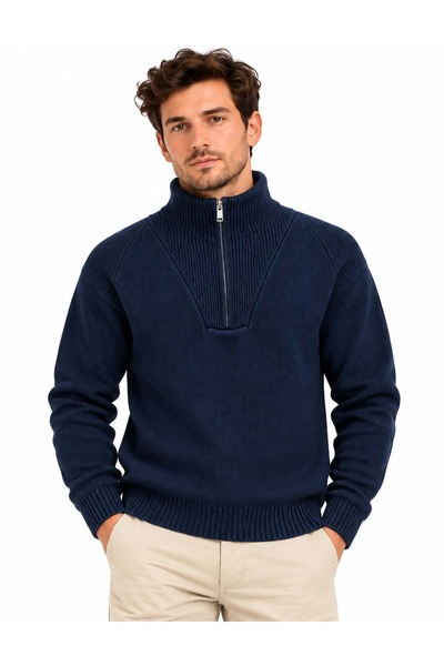 Mavi M0720065 Yarı Fermuarlı Kazak Sweatshirt Erkek Sweatshirt LACİVERT