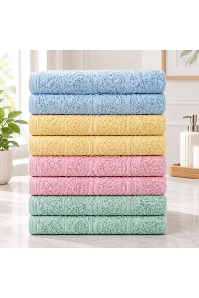 OEM Set 10 prosoape față și mâini colorate, bumbac 100%, 500 g/m²