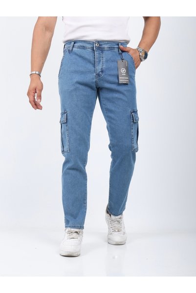 Penaltı Pantaloni albastri pentru bărbați cu buzunare cargo