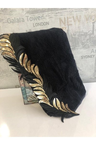 Verse & Reverse Mariva Black/gold 50*90 Siyah Havlu Verse-reverse