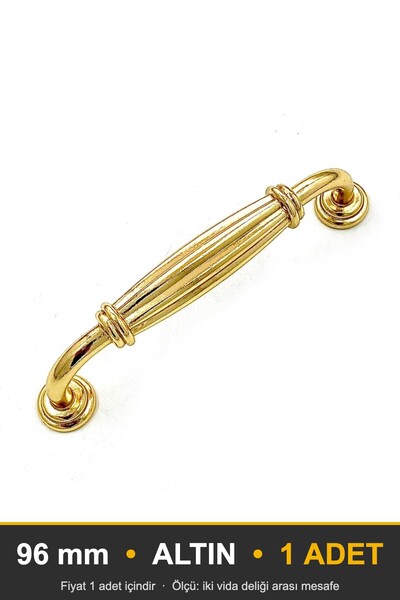 KOÇSAN Kardelen Gold 96 mm Handle Luxury Country Kitchen Furniture Cabinet Dr...
