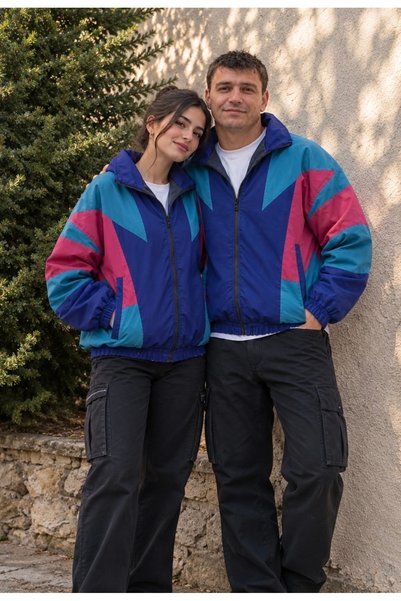 Hamo kids 80’ler retro renkli çeket Unısex