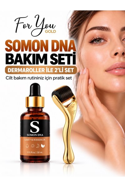 For You Gold Somon DNA Serum ve Dermaroller 2'li Cilt Bakım Seti – Yüz Serumu...