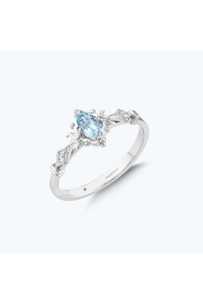 Altınbaş Pırlanta Mavi Topaz Oval Yüzük
