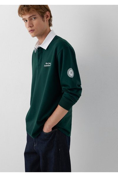 Mavi Polo Yaka Baskılı Yeşil Sweatshirt 0S10684-90960