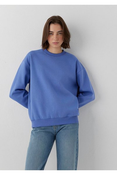 Mavi Bisiklet Yaka Mor Basic Sweatshirt 1610198-70662