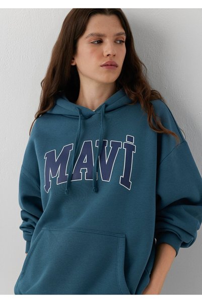 Mavi Logo Baskılı Kapüşonlu Sweatshirt 1600361-70771