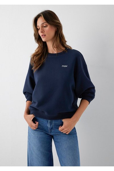 Mavi Logo Baskılı Lacivert Sweatshirt 1S10490-32184