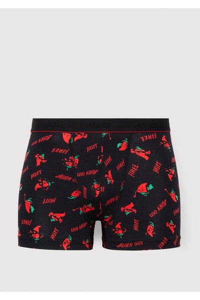 Mavi Baskılı Siyah Boxer 0912473-900