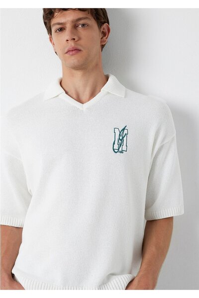 Mavi M Patchli Ecru Knitwear Polo 0710431-70057