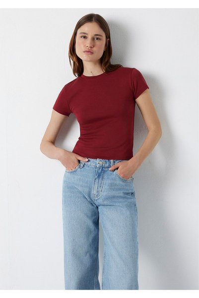 Mavi Burgundy Basic T-Shirt Fitted / Bodycon Cut 1614180-85347