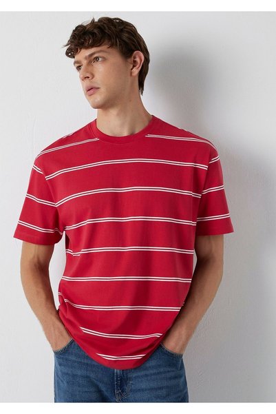 Mavi Striped Red T-Shirt Loose Fit / Comfortable Loose Cut 0613500-90367