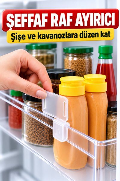 mucit home Buzdolabı Raf Organizer Şeffaf Şişe Düzenleyici 10 ADET Dolap Çekm...