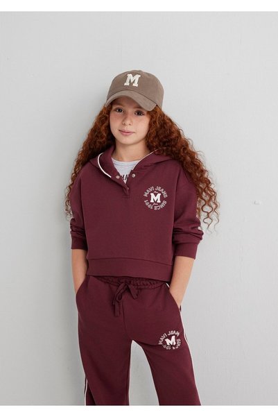 Mavi Hanorac cu imprimeu jeans roșu claret 7S10122-70393