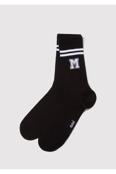 Mavi Logo Detailed Black Socks 0911108-900