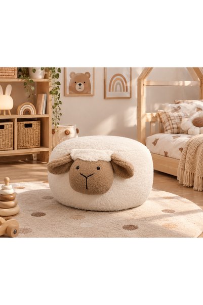 Genel Markalar Kuzu Puf 35*35 cm Teddy Çocuk odası