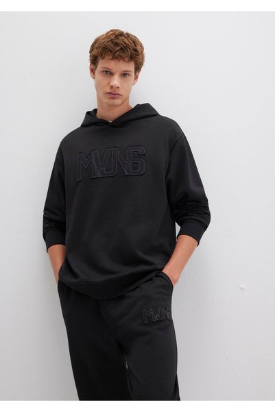 Mavi MVJNS Baskılı Kapüşonlu Siyah Sweatshirt 0S10346-900