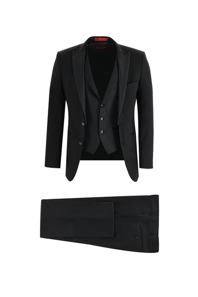 Kiğılı 7 Drop Slim Fit Dar Kesim Sivri Yaka Yelekli Smokin & Damatlık