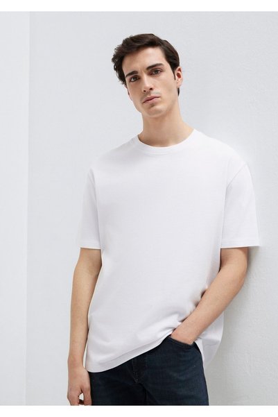 Mavi White Basic T-Shirt Loose Fit / Loose Relaxed Fit 0611596 -620