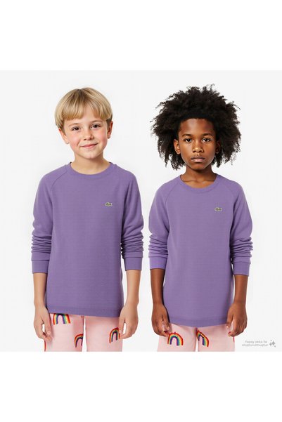 Lacoste Çocuk Bisiklet Yaka Mor Sweatshirt