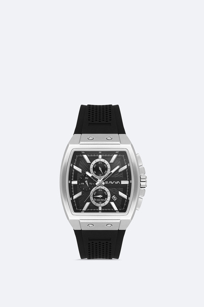 Avva Men's Black Silicone Watch B009050