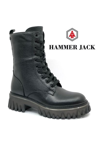 Hammer Jack 102-24640-Z Sherly Uzun Postal Bot Hakiki Deri Kadın Bot SİYAH