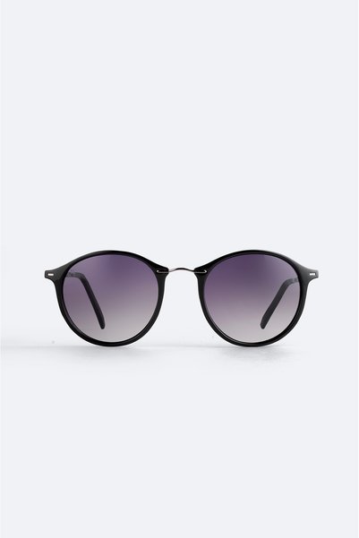 Dido Black Round Frame Polarized Sunglasses B008807