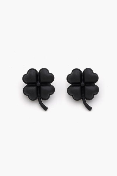 Mon Reve Echo Yonca Black Plated Earrings