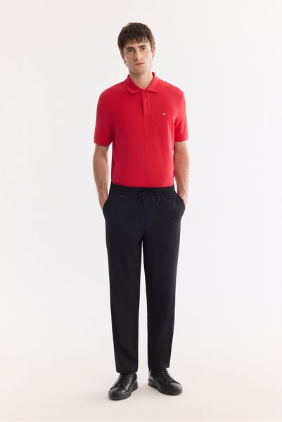 Avva Erkek Siyah Beli Lastikli Soft Touch Nefes Alan Relaxed Fit Pantolon A61...
