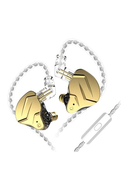 Choice Gold with mic KZ ZSN PRO X Metal In Ear Earphone 1BA 1DD Hybrid Drive ...