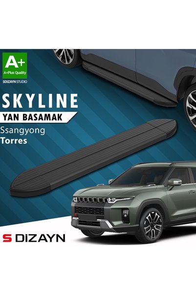 S Dizayn Ssangyong Torres ile Uyumlu Skyline Siyah Yan Basamak 183 Cm 2023 Üz...