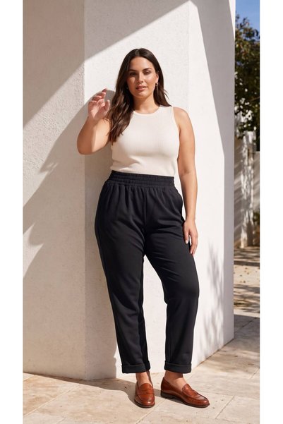 Curly ΠΑΝΤΕΛΌΝΙ ΑΠΌ ΧΟΝΤΡΌ ΧΑΛΥΒΑ, πλεκτό, με δίπλο ποδό
