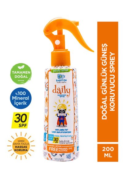 BABYTON Natural Sunscreen Spray 30 Spf 200 ml