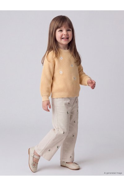 LC Waikiki Flower-Printed Velvet Pants for Girls from UZG STORE for Fashion-C...
