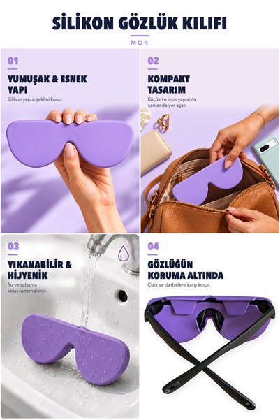 long way Premium silikonska zaštitna futrola za naočare, ljubičasta.