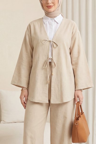 Modamorfo Kimono Set with Double Tied Front Trousers