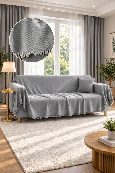 SEVHOME CONCEPT % 100 Pamuk Kolları Örten Koltuk Örtüsü 180 x 300 cm- Kaymaz,...