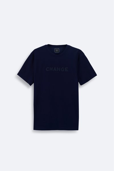 Avva Men's Navy Blue Soft Touch Crew Neck Printed Regular Fit T-Shirt A41Y1333