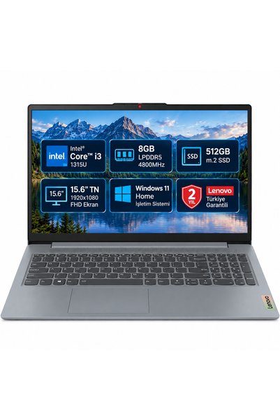 LENOVO Ideapad Slim 3 Intel Core i3 1315U 8GB (LPDDR5-4800) 512GB SSD 15.6" F...