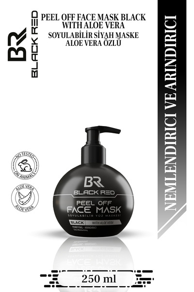 Black Red Peel Off Face Mask Black with Aloe Vera – Purifying and Moisturizin...